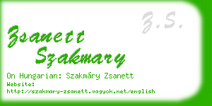zsanett szakmary business card